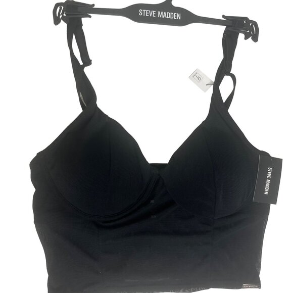 Steve Madden Corset Bra Womens Black Size 36B New - Picture 1 of 9